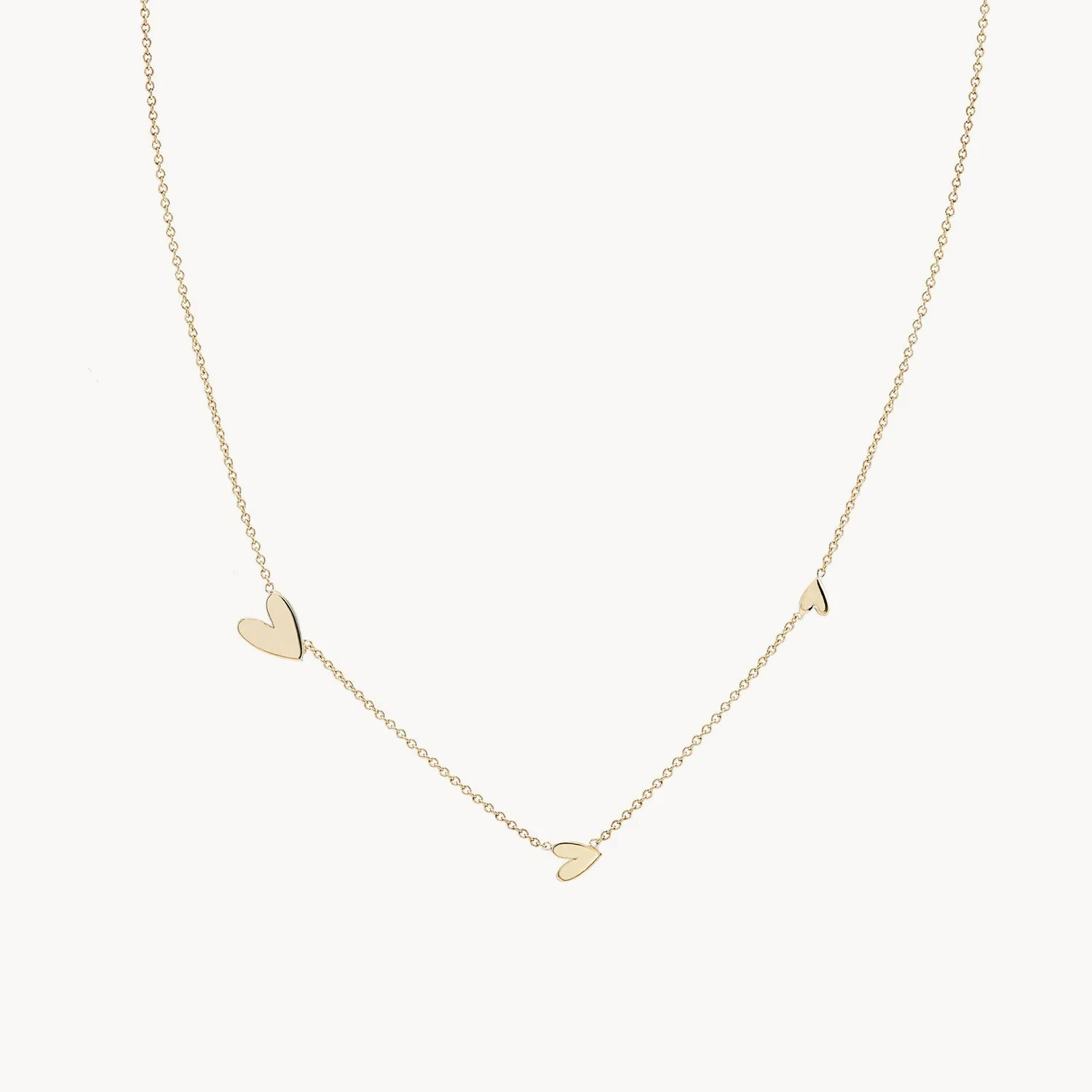 Sapphire Pendant Necklace-Everyday love lineage heart necklace - 14k yellow gold