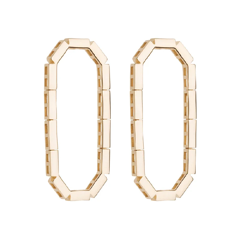 Luxury Pearl Earrings-Gold Bar Eternity Earring