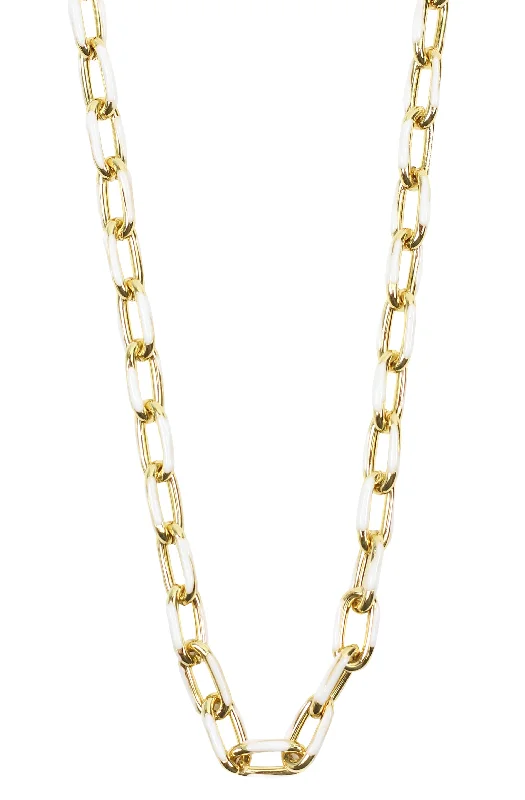 Small Gold Necklace-The Lennox Necklace - White