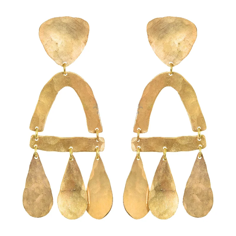 Elegant Dangly Earrings-Brass Castara Earrings