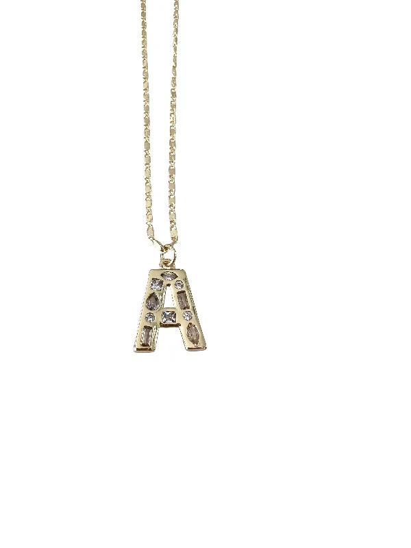 Stylish Gold Necklace-Ann Initial Necklace