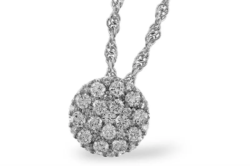 Rose Gold Chain Necklace-14K White Gold 0.25ctw Diamond Cluster Necklace by Allison Kaufman