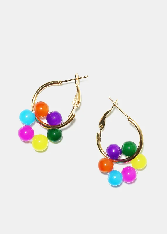 Fashionable Pearl Earrings-Bright Beaded Earrings