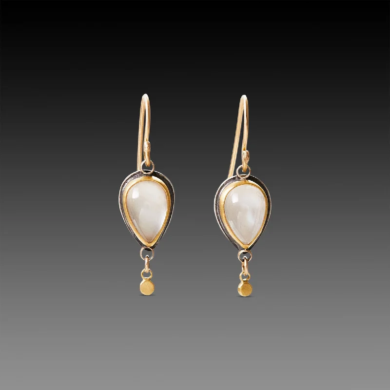 Elegant Drop Earrings-Teardrop Moonstone Earrings