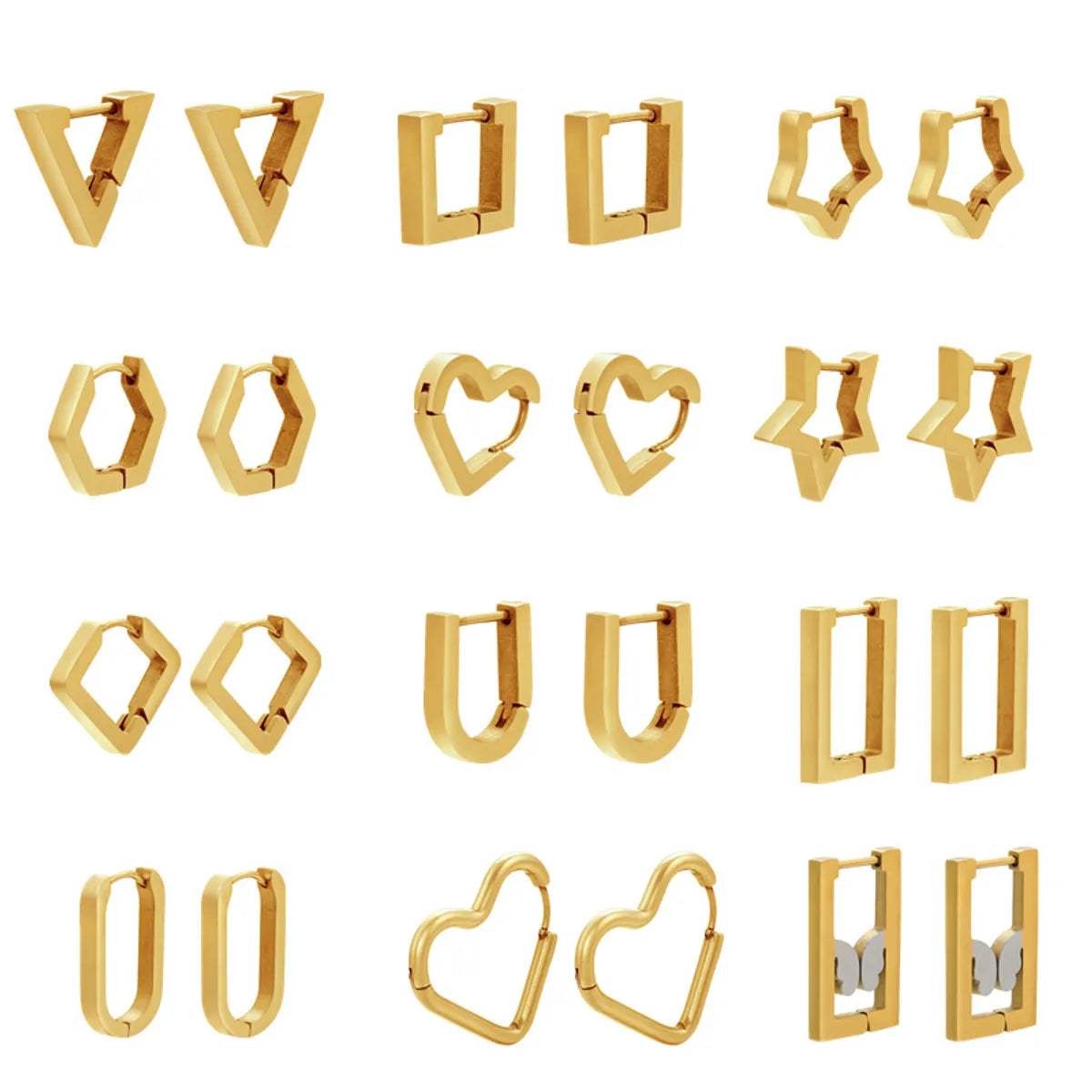 Fashion Geometric Gold Plated No Inlaid Gold Plated Earrings