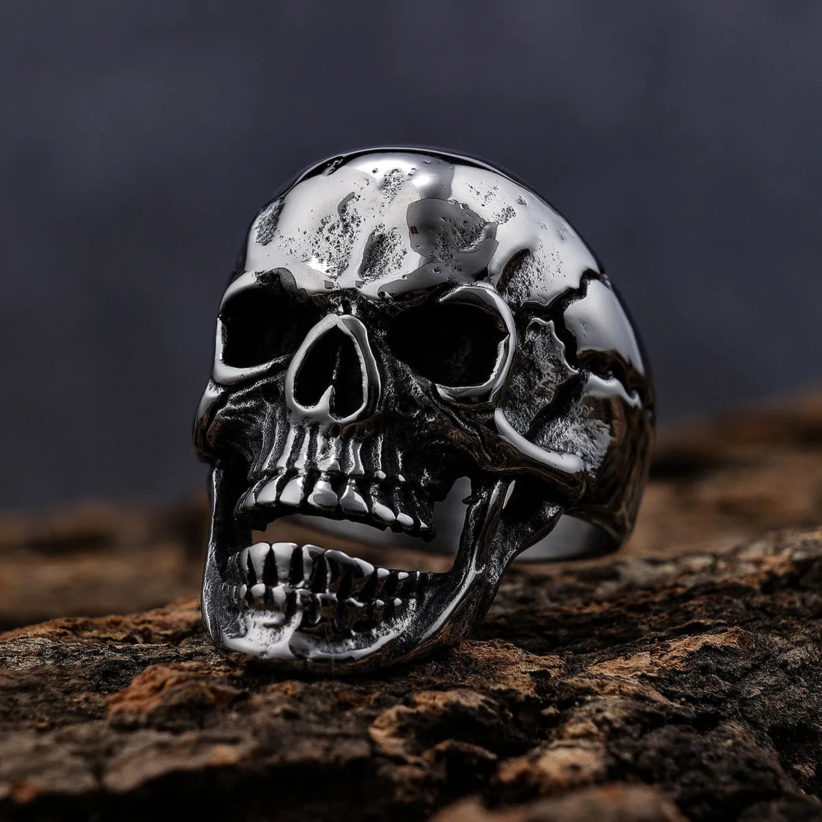 Custom Ring with Initials-Hip-Hop Punk Skull 304 Stainless Steel Men'S Rings