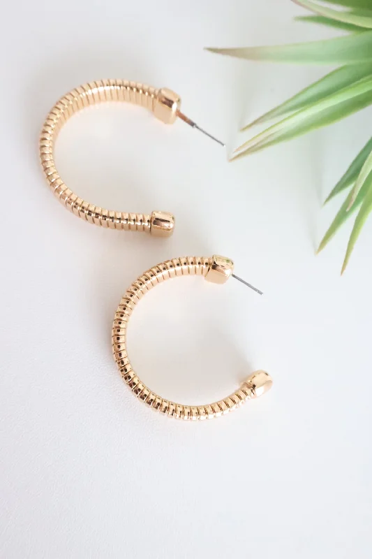 Clear Crystal Earrings-Stella Snake Chain Hoops