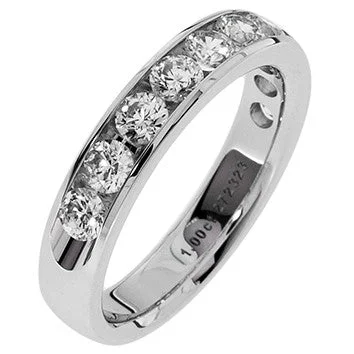 Adjustable Ring for Women-14K White Gold Channel Band