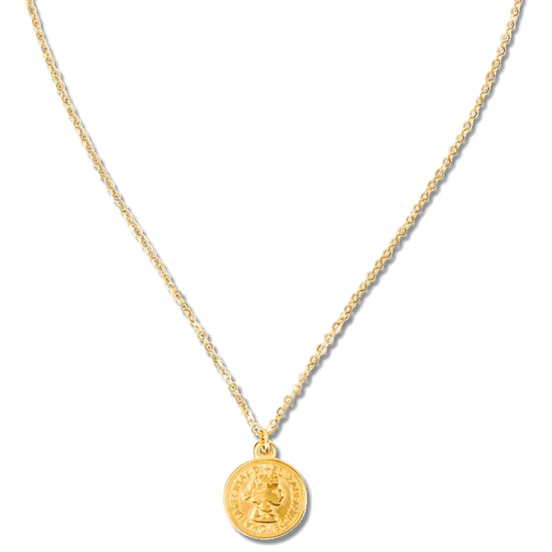 Personalized Diamond Necklace-Vida Coin Pendant Necklace