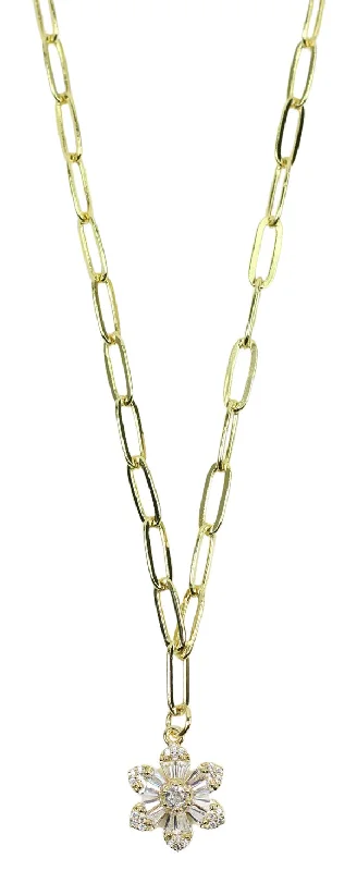 Long Gold Necklace-The Flora Necklace