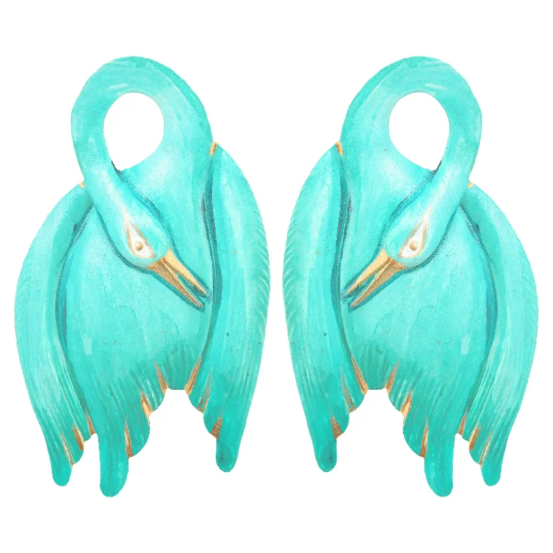 Luxury Bridal Earrings-Jade Swan Earrings