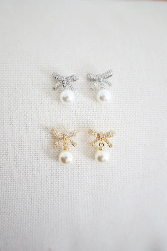 Luxury Wedding Earrings-Denver Bow Earring