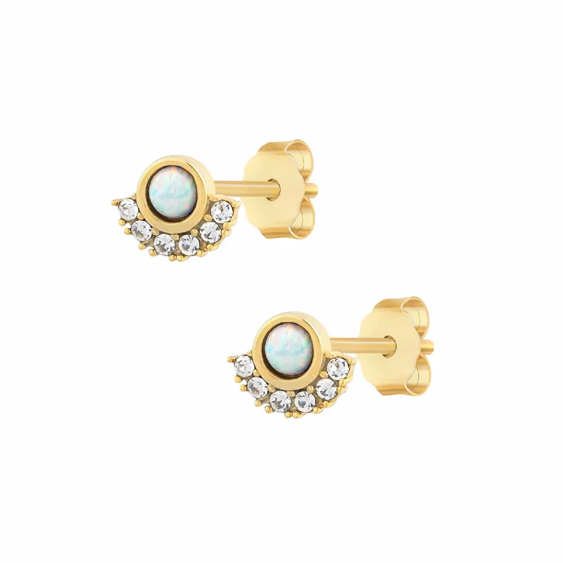 Modern Style Earrings-Ayla Opal Stud Earrings