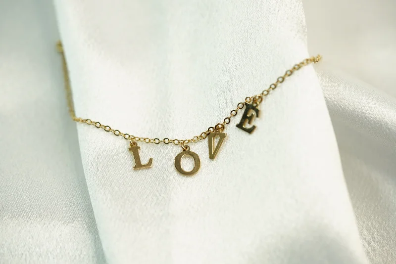 Charm Bracelet for Bridesmaids-14k Love Bracelet