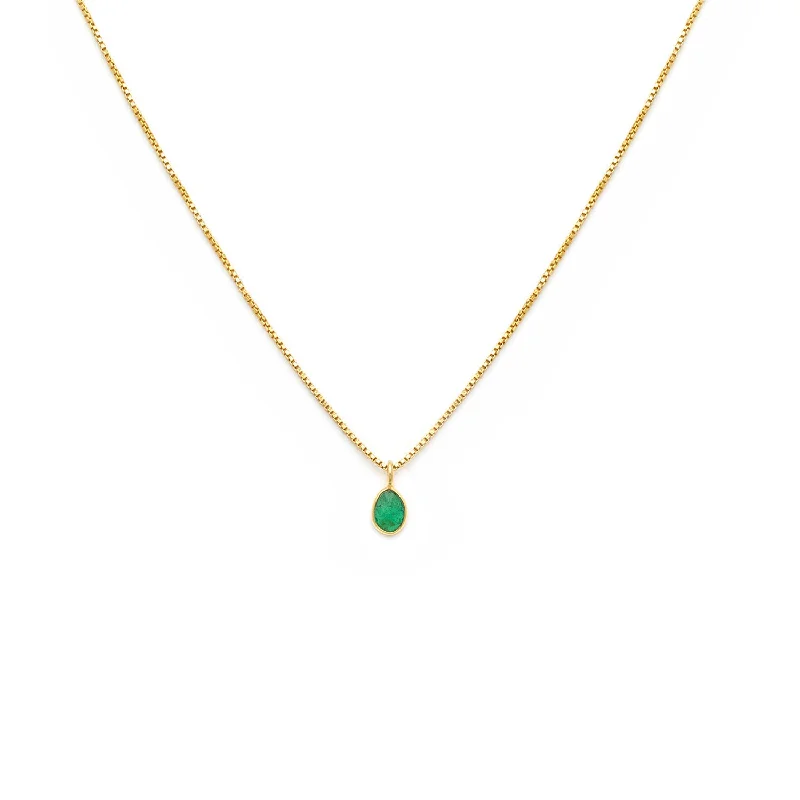 Double Chain Necklace-Sofia Slice Necklace | Emerald