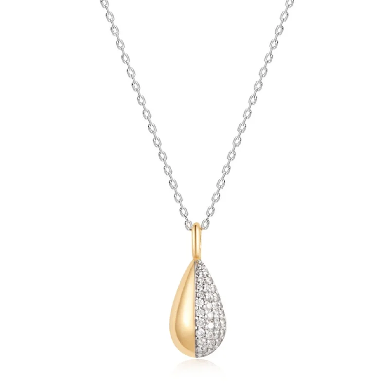 Luxury Gold Necklace-14K Two Tone Gold 0.116ctw Lab Diamond Necklace by Aurelie Gi