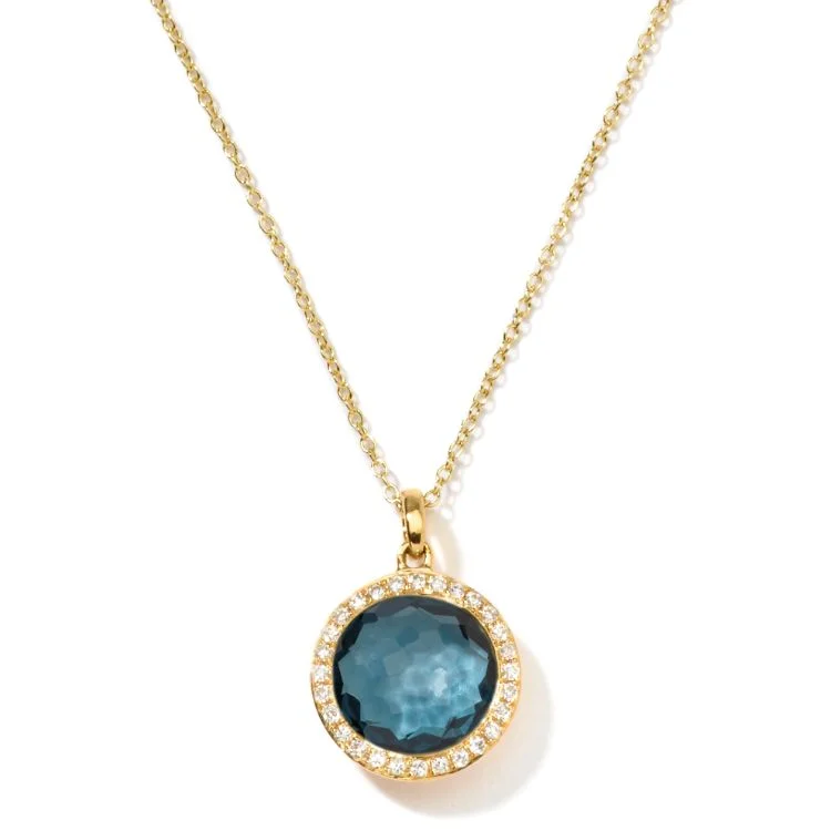 Handmade Pearl Necklace-18k London Blue Topaz Necklace