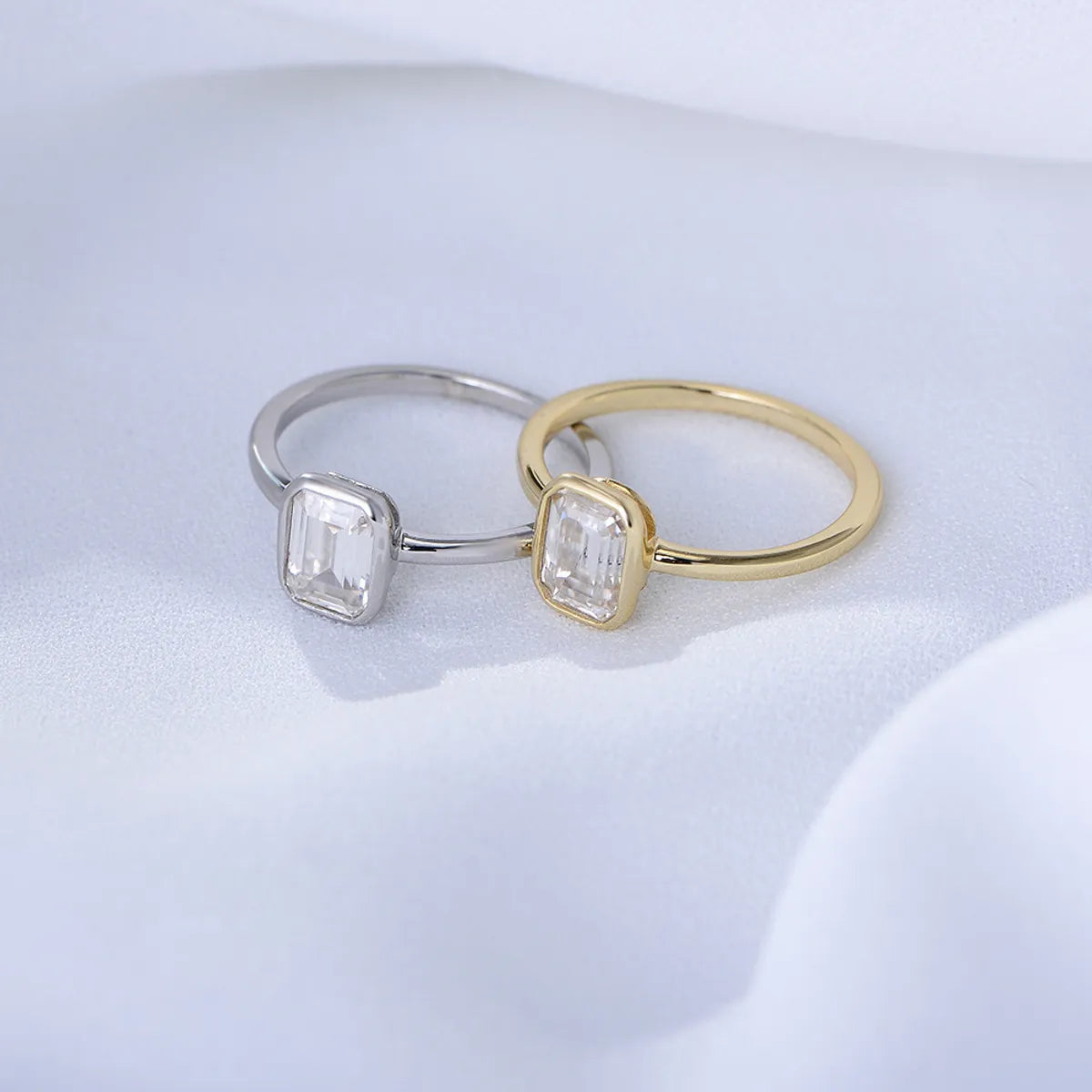 Custom Handmade Ring-Wholesale Basic Square Sterling Silver Zircon Rings