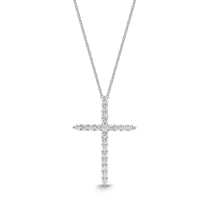 Gold Bead Pendant Necklace-Diamond Cross Necklace