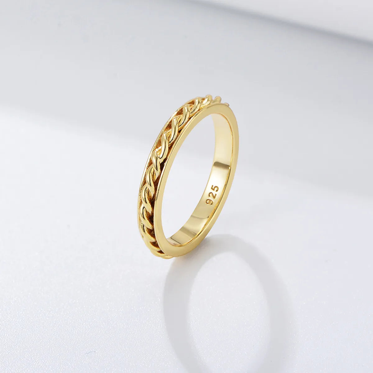 Women’s Gold Ring-1 Piece Simple Style Geometric Sterling Silver Plating Rings