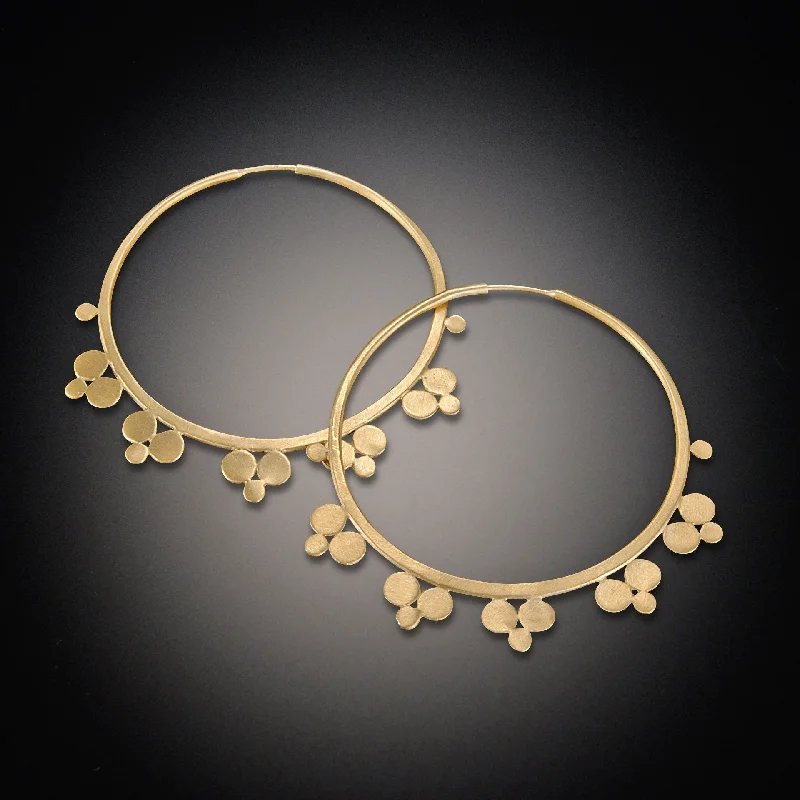 Simple Silver Stud Earrings-22k Gold Trios Hoop Earrings