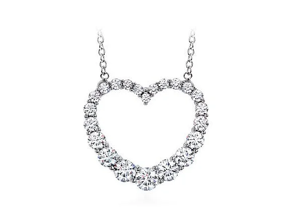 Dainty Necklace for Girls-Hearts On Fire Diamond Heart Necklace