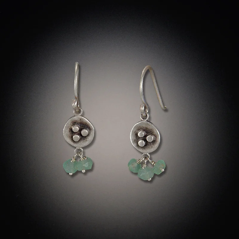 Bold Statement Earrings-Small Bud Earrings with Chrysoprase Clusters