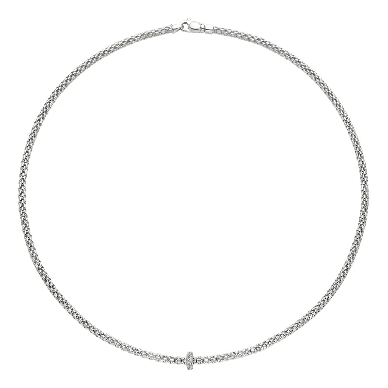 Crystal Charm Necklace-17" Prima Diamond Rondel Necklace