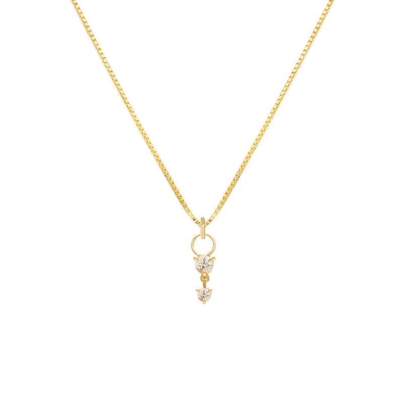 Designer Necklace for Weddings-Deux Drop Necklace | White Topaz