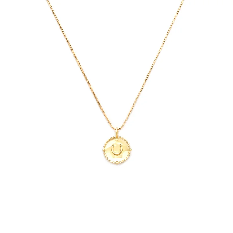 Silver Chain Necklace-Horseshoe Coin Necklace | Gold