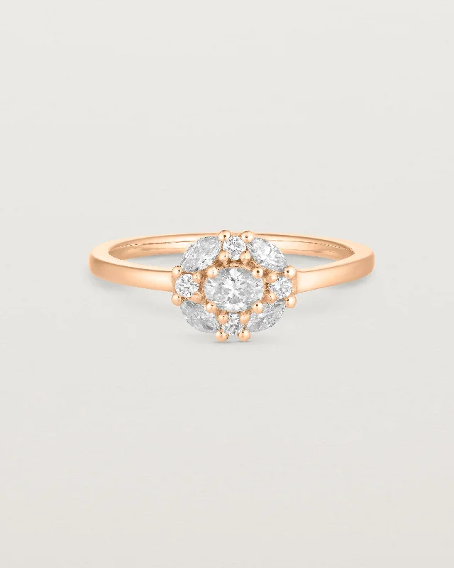 Rose Gold Wedding Ring-Tilly Halo Ring | Diamonds