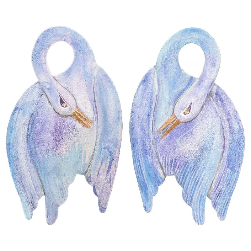 Geometric Earrings for Women-Watercolour Swan Earrings