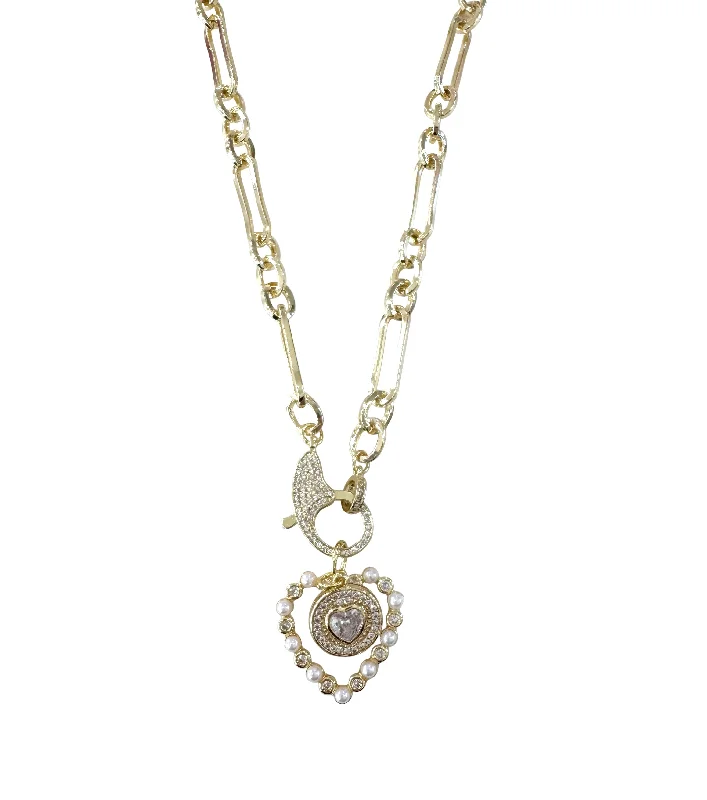 Bright Gold Pendant Necklace-Pearl Pop Necklace