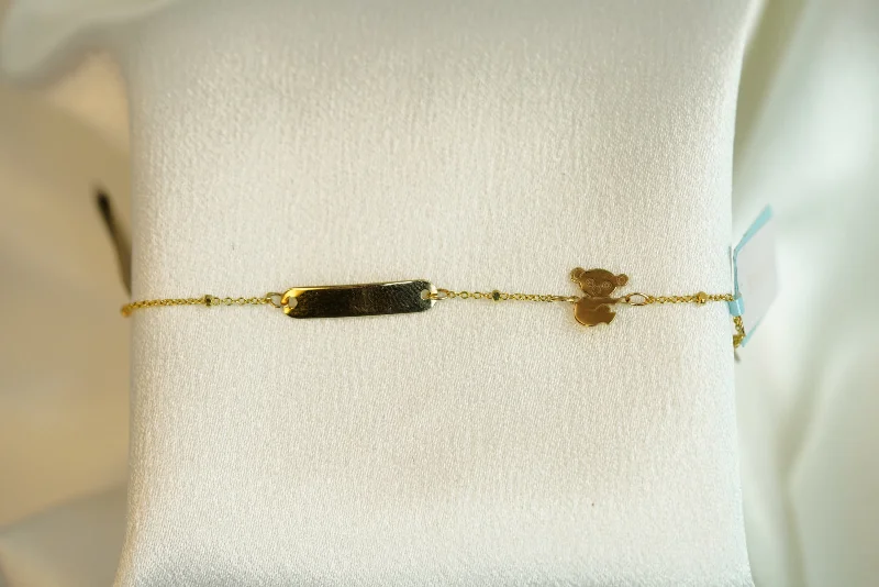 Handcrafted Gemstone Cuff-14k ID Koala Baby Bracelet