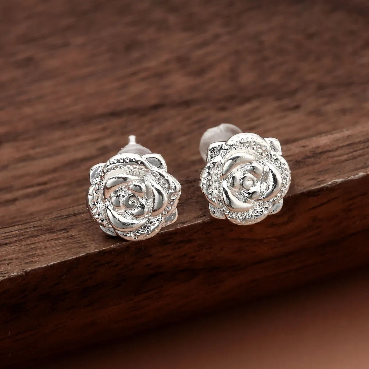 No. 12 Girl's Silver Stud Earrings