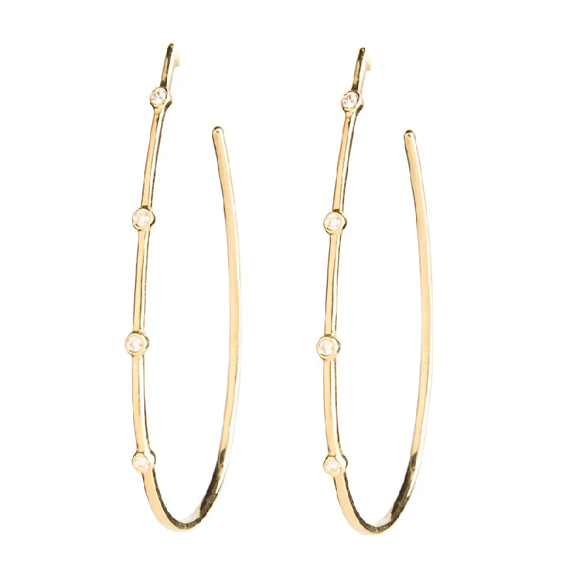 Eco-Friendly Earrings-Stones Teardrop Hoop Earrings