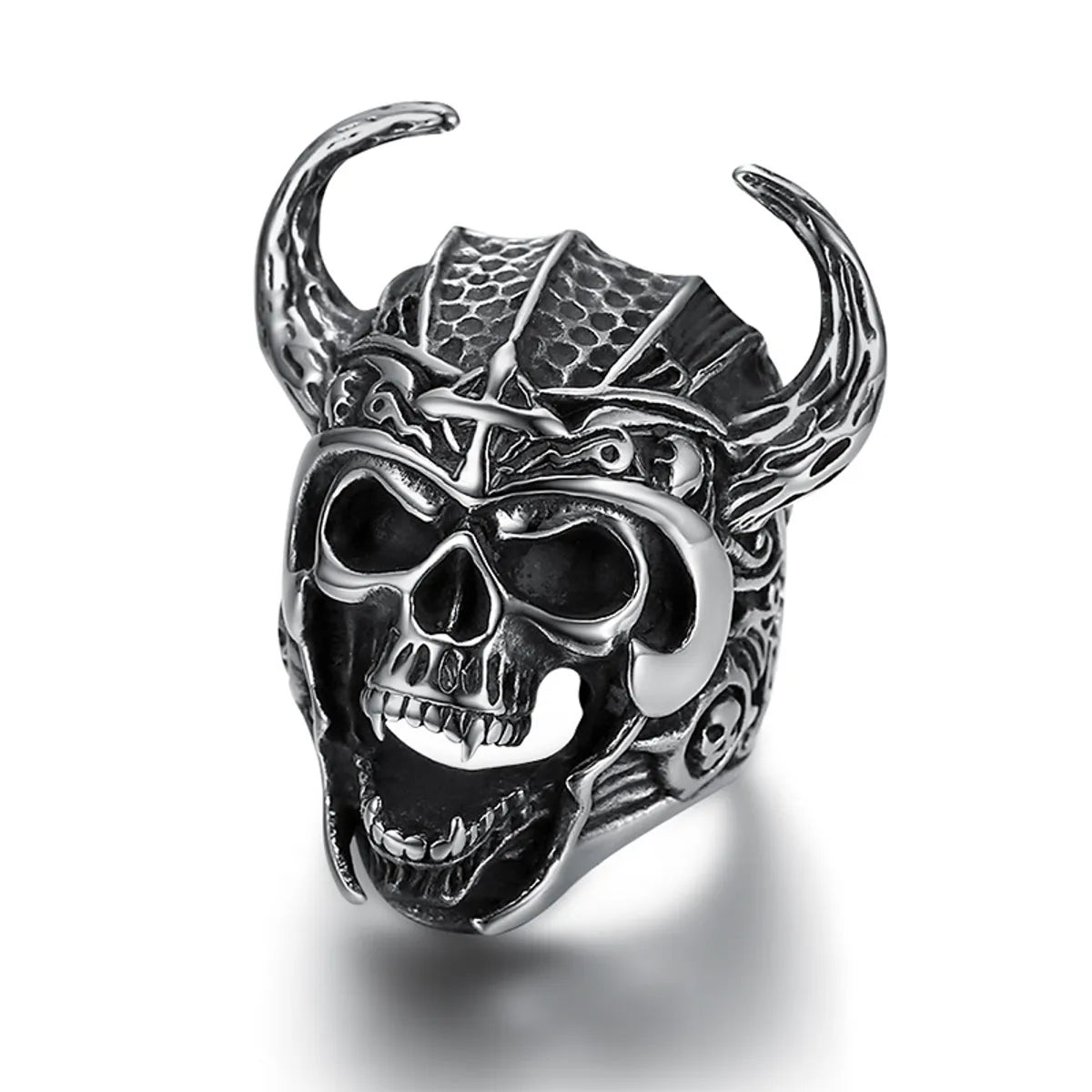 Large Gold Ring-Retro Skull 304 Stainless Steel Men'S Rings