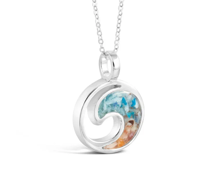 Colorful Pendant Necklace-4ocean x Dune Wave Necklace in Hawaii Aqua