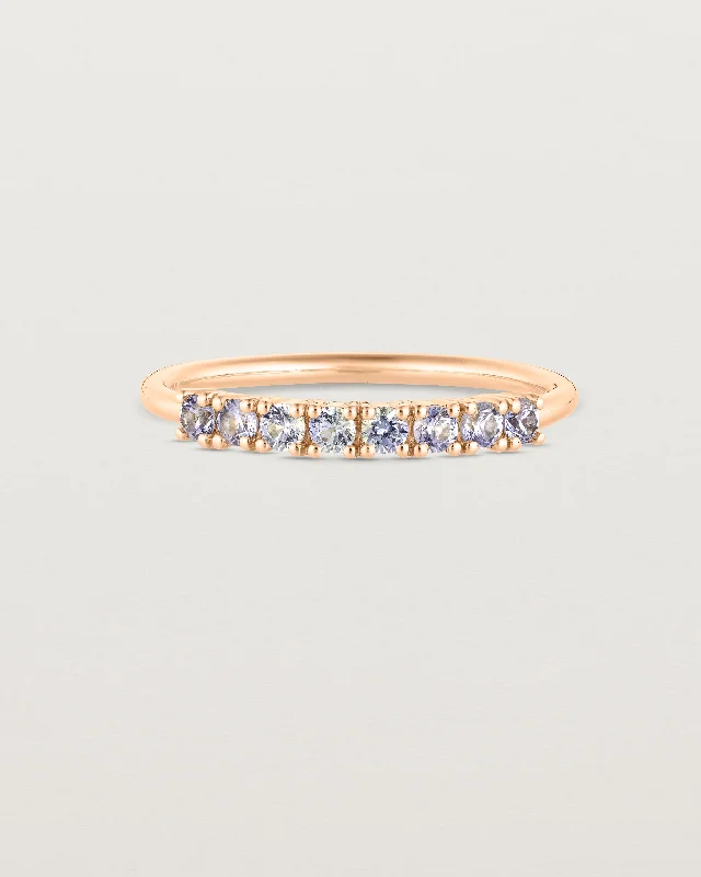 Custom Gemstone Wedding Band-Aiona Wrap Ring | Ceylon Sapphire