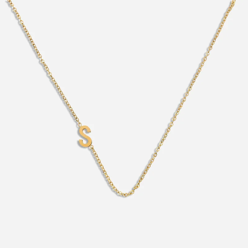 Long Diamond Pendant Necklace-Dainty Personalized Initial Necklace