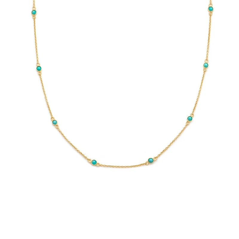 Sparkling Silver Necklace-Floatesse Necklace | Turquoise