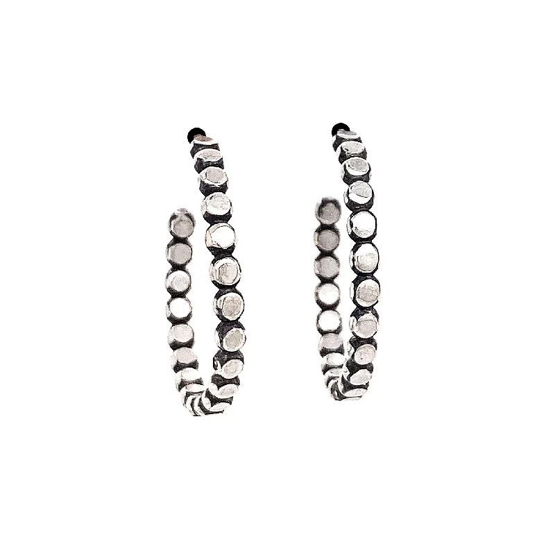 Fancy Drop Earrings-Small Front Facing Bead Hoop (E1652)