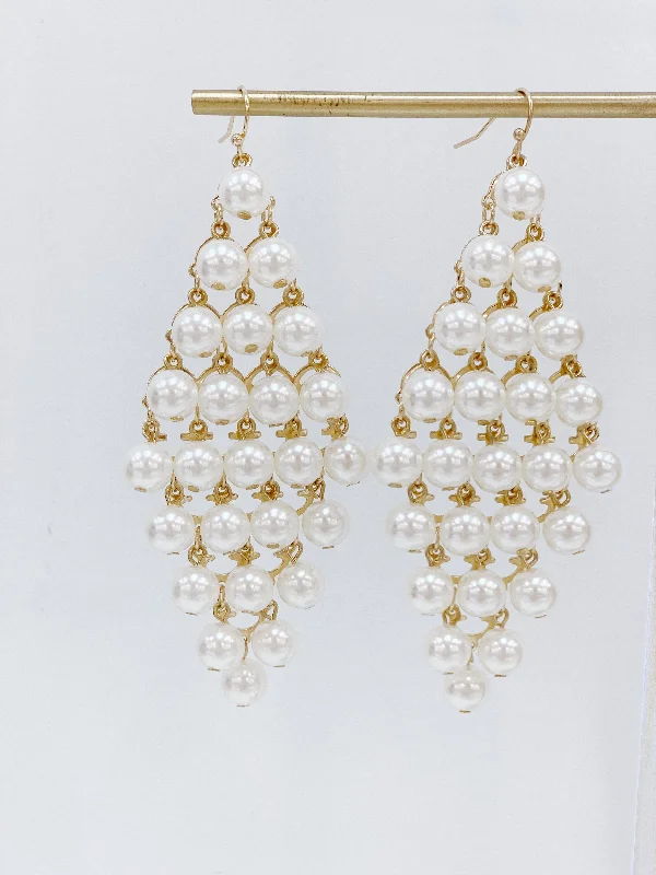 Bridal Pearl Earrings-BLANKET OF PEARLS EARRING