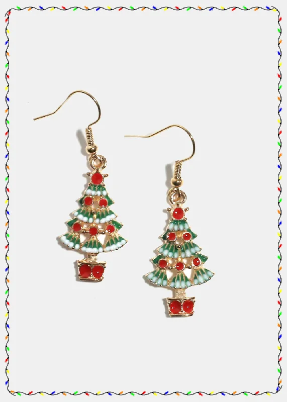 Art Deco Earrings-Miss A Christmas Earrings - Christmas Tree