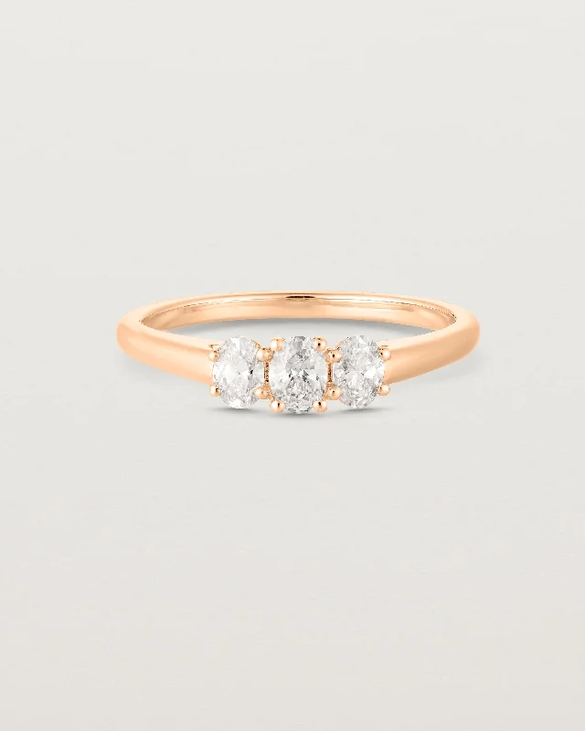 Custom Birthstone Wedding Ring-Adrienne Trio Ring | Laboratory Grown Diamonds