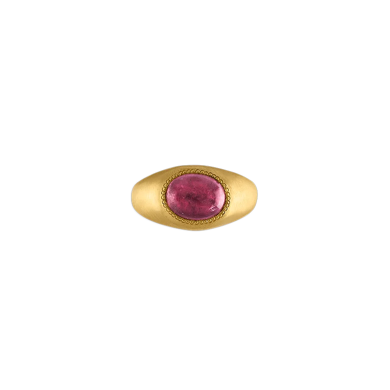 Two-Tone Wedding Ring-Rose Tourmaline Roz Ring