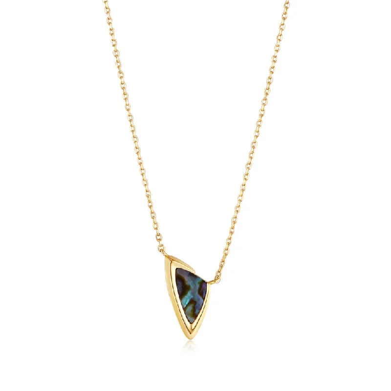 Silver Infinity Necklace-14K Gold Plated Abalone Arrow Necklace by Ania Haie