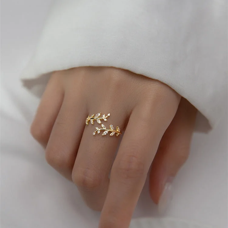 Diamond Branch Buds Ring (Copper Plating Gold)