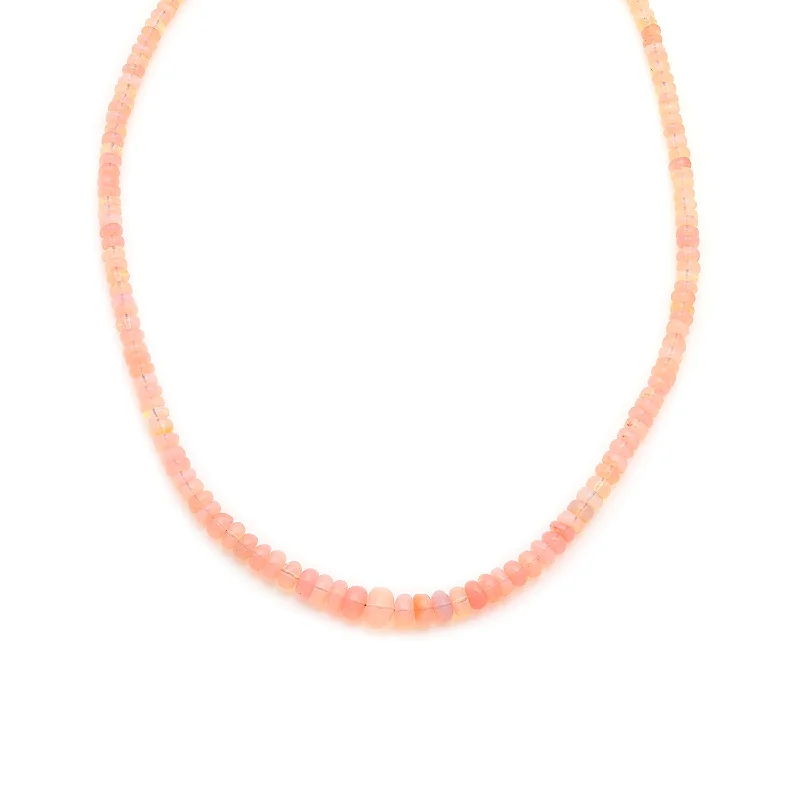 Minimalist Charm Necklace-Gemstone Necklace | Bright Pink Opal