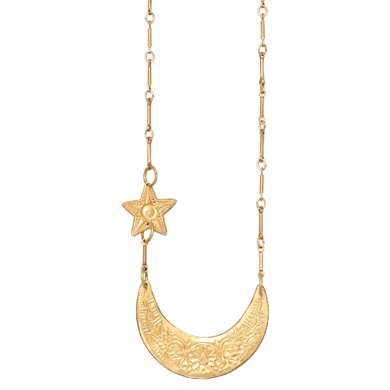 Vintage Gold Earrings-Lyra Necklace